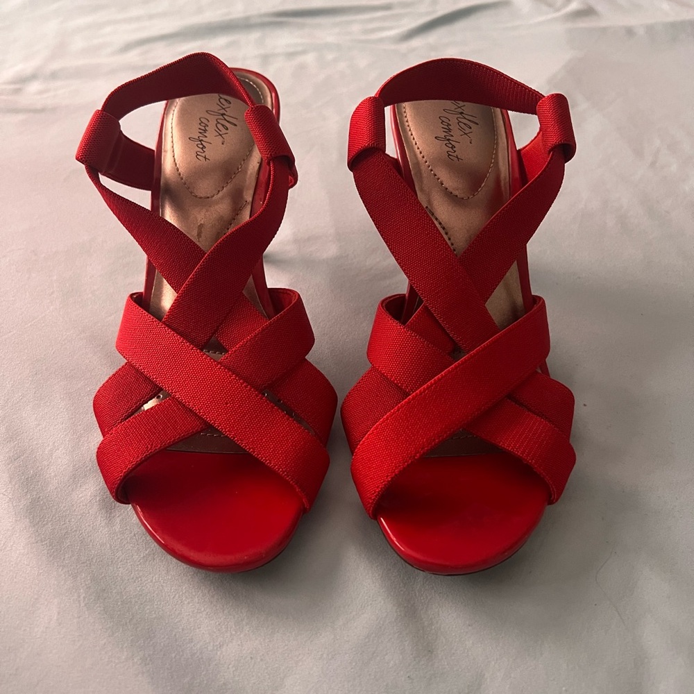 Dexflex Comfort Red Strappy Heels